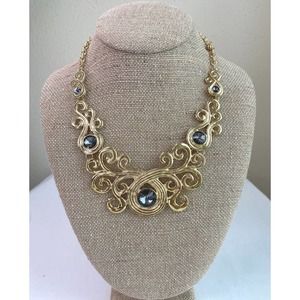 Treska Magnolia Necklace Sunny Brunch Statement Jewelry Gold Plated Princess